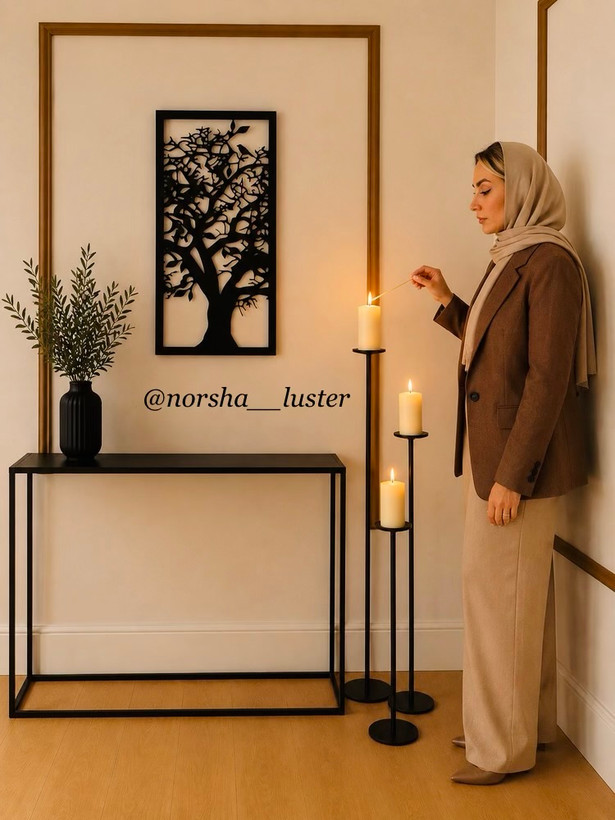 جاشمعی ایستاده فلزی